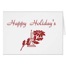 Carte de poinsettia et de bougie bonnes fêtes