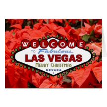 Carte de poinsettias de Joyeux Noël de Las Vegas