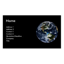Carte de profil de la terre de planète cartes de visite personnelles