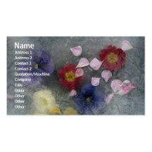 Carte de profil de pétales de rose de fleurs carte de visite