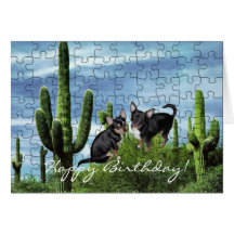 Carte de puzzle de pays de chiwawa de joyeux anniv