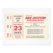 Carte de réception de Mitzvah de barre d'étoile de Faire-part Personnalisé