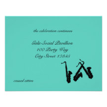 Carte de réception de Saxophone/ Carton D'invitation