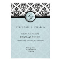 Carte de réception de Tiffany mariage damassé Cartons D'invitation