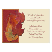 Carte de réception du feuille d'automne II Cartes De Visite Professionnelles