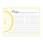 Carte de recette de citron carte postale