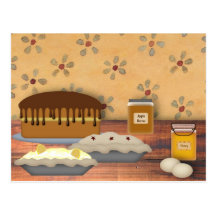 Carte de recette de desserts de pays cartes postales