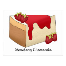 Carte de recette de gâteau au fromage de fraise carte postale