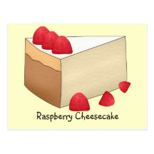 Carte de recette de gâteau au fromage de framboise cartes postales