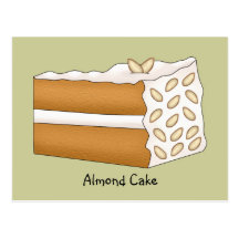 Carte de recette de gâteau d'amande carte postale