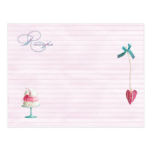 carte de recette de gâteau d'anniversaire cartes postales