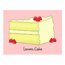 Carte de recette de gâteau de citron cartes postales