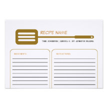 Carte de recette de spatule de Brown Faire-part Personnalisés