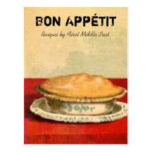 Carte de recette de tarte d'Appetit de fève Cartes Postales