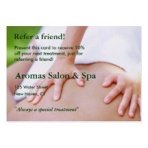 Carte de référence avec des mains de massage modèle de carte de visite