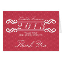 Carte de remerciements 2013 vintage rose de diplôm