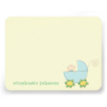 carte de remerciements bleu de landau de bébé de f bristol