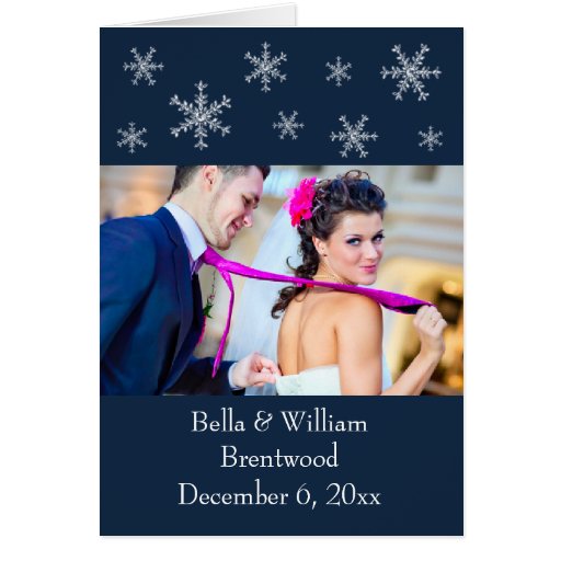 Carte de remerciements bleu de mariage de charme d