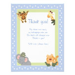 Carte de remerciements bleu de SAFARI de JUNGLE pl Invitations Personnalisées