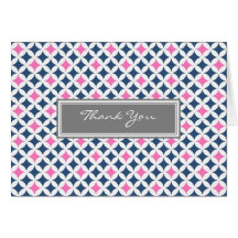 Carte de remerciements bleu gris rose de mariage d