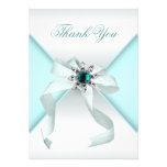 Carte de remerciements bleu turquoise blanc invitation personnalisable