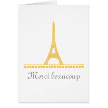 Carte de remerciements chic parisien, jaune