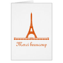 Carte de remerciements chic parisien, orange