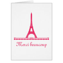 Carte de remerciements chic parisien, rose