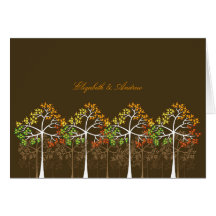 carte de remerciements de Brown d'arbres d'automne