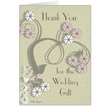 Carte de remerciements de cadeau de mariage