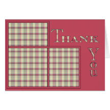 Carte de remerciements de corail de plaid