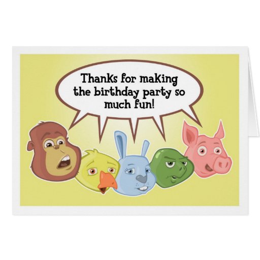 Carte de remerciements de fête d'anniversaire de J