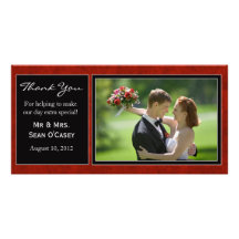 Carte de remerciements de mariage carte avec photo