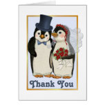 Carte de remerciements de mariage de pingouin