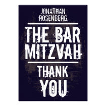 Carte de remerciements de Mitzvah de barre de grou invitations