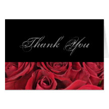 Carte de remerciements de roses rouges