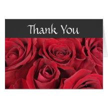 Carte de remerciements de roses rouges