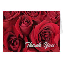 Carte de remerciements de roses rouges