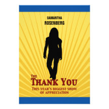 Carte de remerciements de star de cinéma de bat mi cartons d'invitation