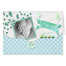 Carte de remerciements de tartan de baby shower