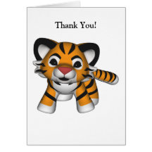 Carte de remerciements de tigre de Kawaii