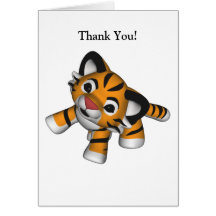 Carte de remerciements de tigre de Kawaii