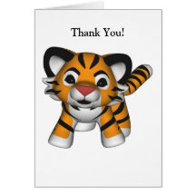 Carte de remerciements de tigre de Kawaii