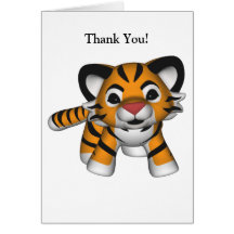 Carte de remerciements de tigre de Kawaii