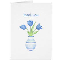 Carte de remerciements de tulipes bleues