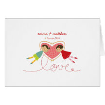 Carte de remerciements de Valentine de fille de co