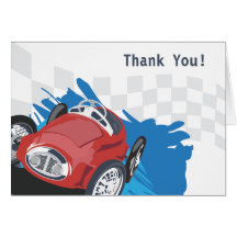 Carte de remerciements de voiture de course