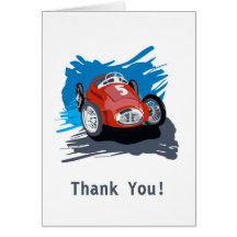 Carte de remerciements de voiture de course