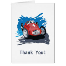 Carte de remerciements de voiture de course