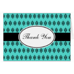 Carte de remerciements élégant de turquoise